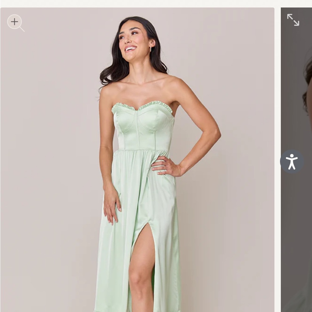 Elegant Mint Green Strapless Dress